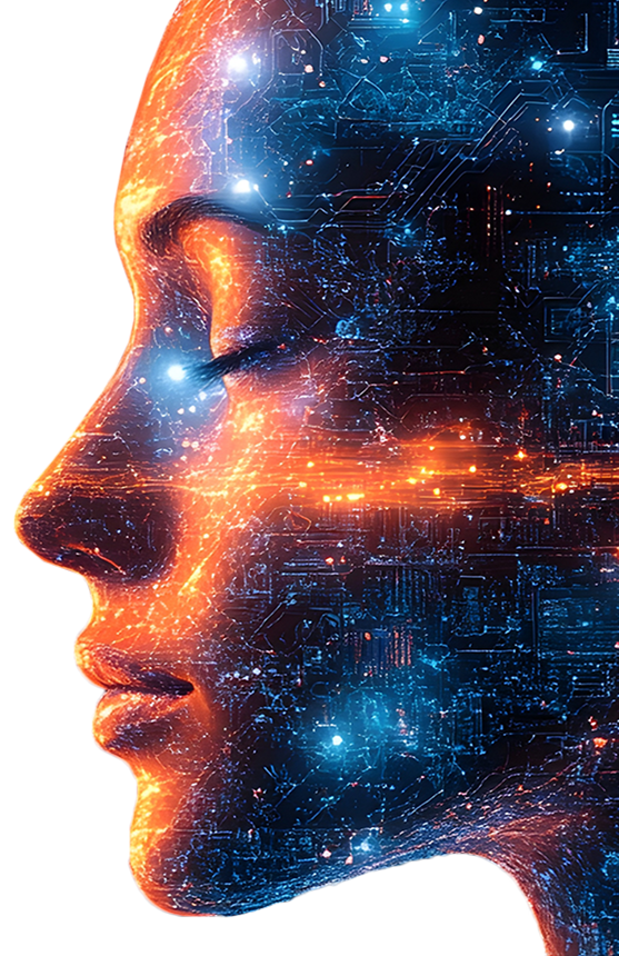 Psyvolution Titelbild - Futuristisches Gesicht